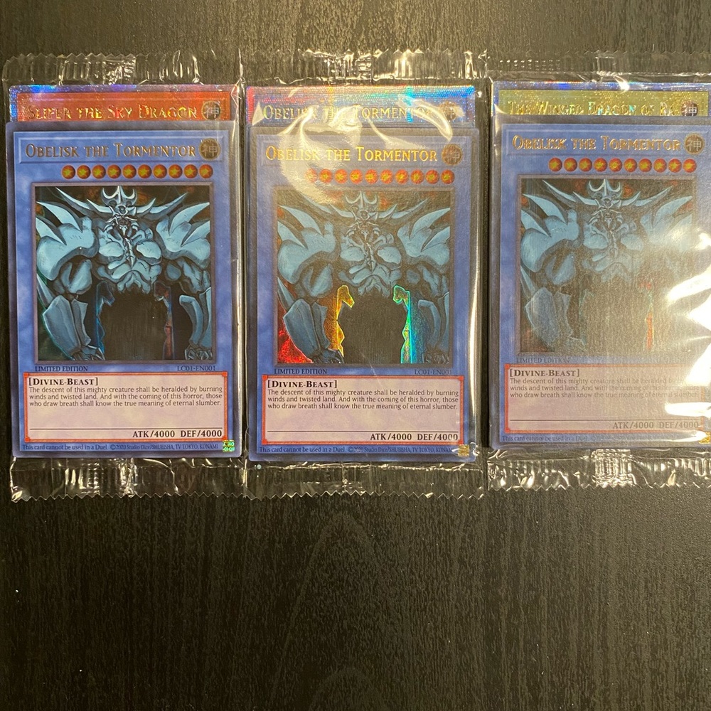 Yugioh 25th Egyptian God Cards Ra Slifer Obelisk Quarter Century Sealed MINT